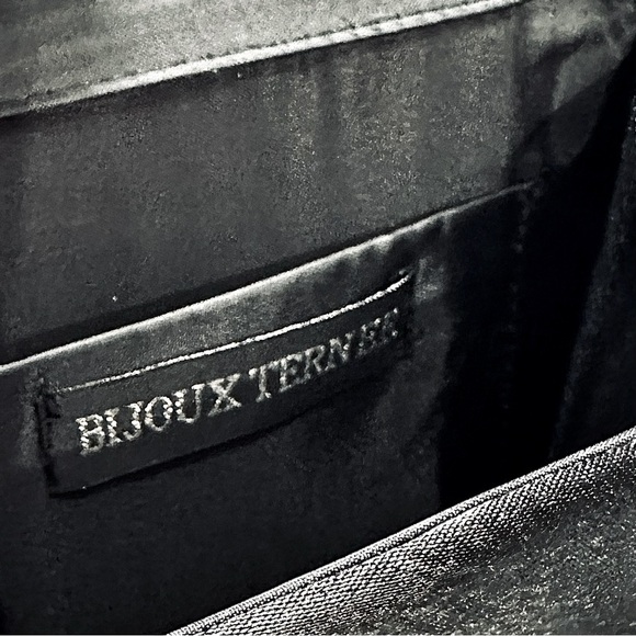 π₯π β BIJOUX TERNER Vintage Tiny Shoulder Bag Purse | Black Beaded Glam Evening - Picture 3 of 3